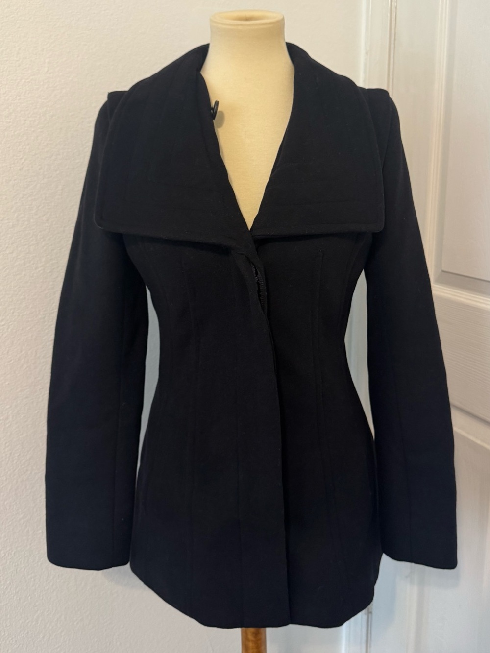 Aritzia Babaton Spencer Wool-Cashmere Funnel Neck Coat NO BELT Size Small
